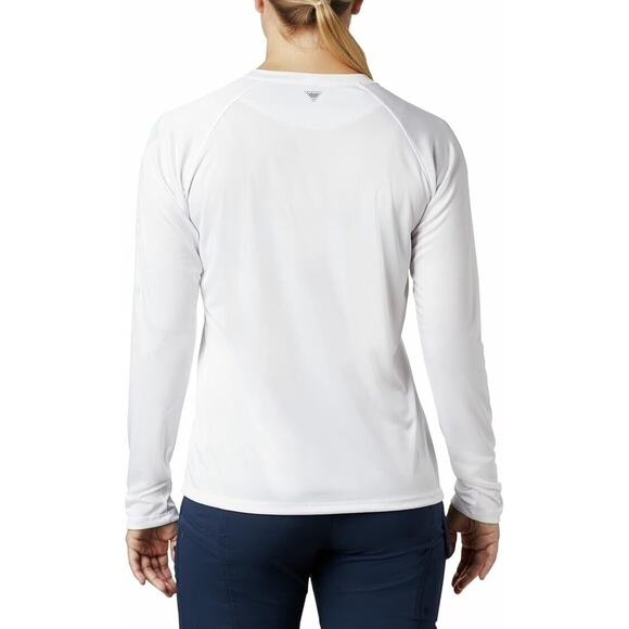Columbia Women's Plus Size PFG Tidal Tee II Long Sleeve T Shirt White 2X - Picture 2 of 8